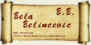 Bela Belinčević vizit kartica